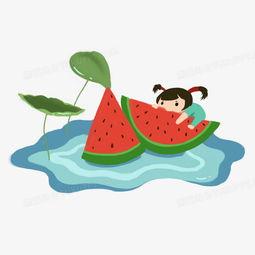 夏日吃瓜女孩头像动漫,动漫女孩的清凉时光
